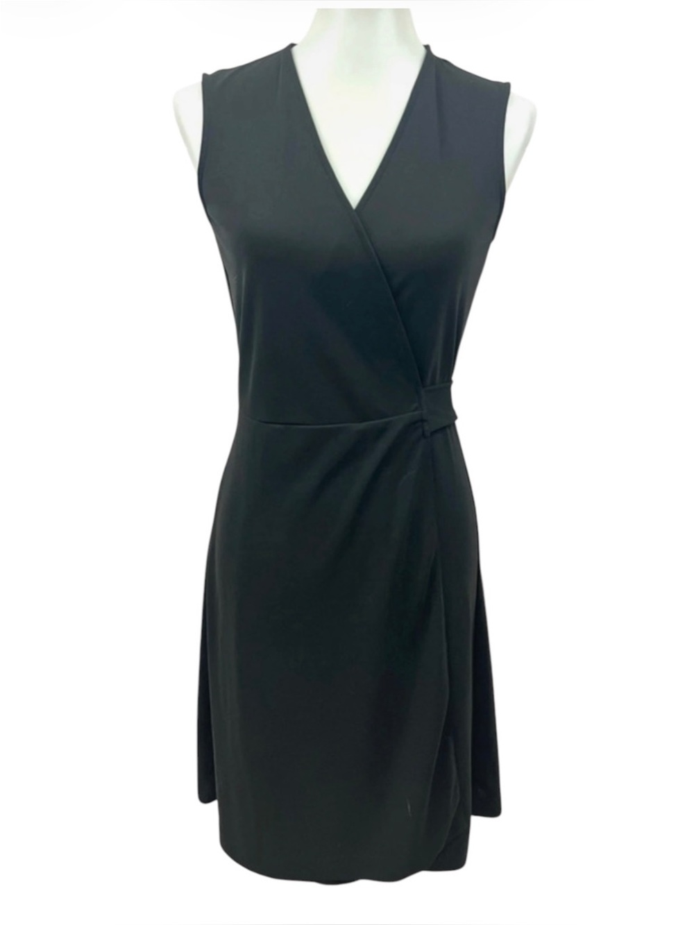 Vince Camuto Black Sleeveless Wrap Dress